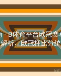 使用指南 - B体育平台欧冠赛事数据图表解析，欧冠杯比分统计