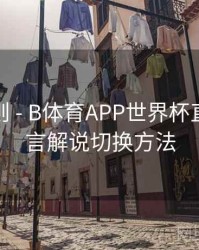 积分规则 - B体育APP世界杯直播多语言解说切换方法