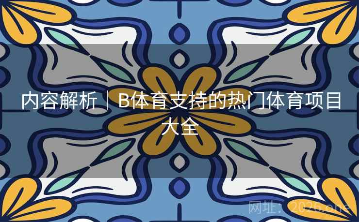 内容解析｜B体育支持的热门体育项目大全